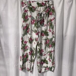 Helium‎ London 1X XL Hawaiian Print Women's Wide Leg Elastic Comfy Waist Pant EC
